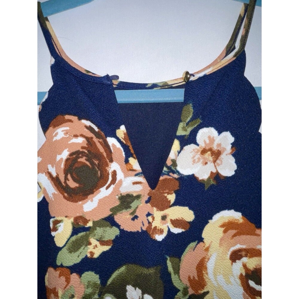 Altered State Dress Scalloped Navy Base With Floral Design Women’s Size Large - Picture 8 of 12